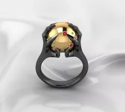 Moon sphere ring 3D print model