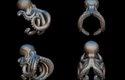 Octopus ring 3D print model