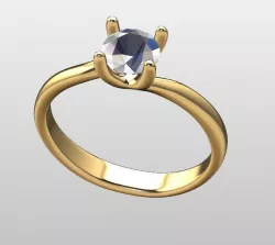 Organic solitaire ring Free 3D print model