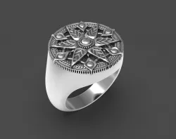 Ornamented rings set 3D print model