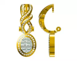 Oval earrings baguette earrings CAD jewelry design for sale 3D print model