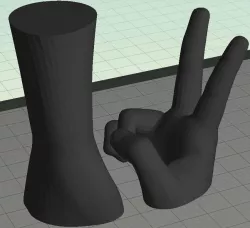 Peace Sign Gesture Male Free 3D print model