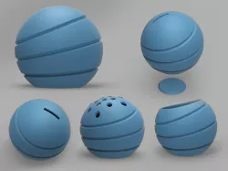 Piggy bank and Pen holder  Sliced Bubble 3D print model