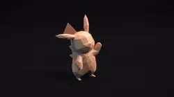 Pikachu - Stylized LowPoly Art -  3D print model