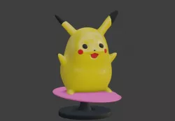 Pikachu Surfer 3D print model