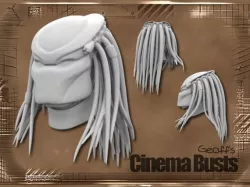 Predator Bust With Hair 35mb Free 3D print model