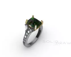 Ring Esmerald Van Cleef  Arpels Style 3D print model