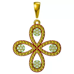 Rose gold flower shape pendant 3d jewelry cad 3D print model