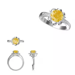 Rose goldcolor stone rings 3d jewelry cad 3D print model