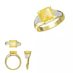 Rose goldcolor stone rings jewelry cad institute 3D print model
