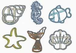 Sea Cookie Cutter Set 3D print model