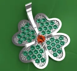 Set Of Lucky Clover Pendants 3D print model