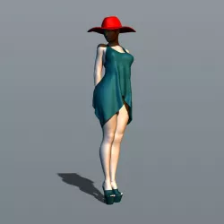Sexy girl in a red hat 3D print model