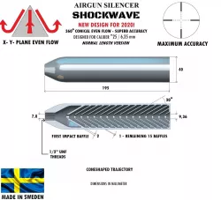 Silencer SHOCKWAVE normal length 25 3D print model