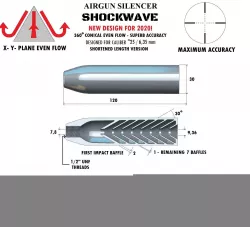 Silencer SHOCKWAVE shortened length 25 3D print model