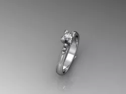 Solitaire Ring Hearts Free 3D print model