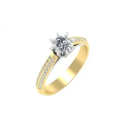 Solitaire ring rose gold engagement rings jewelry cad 3D print model