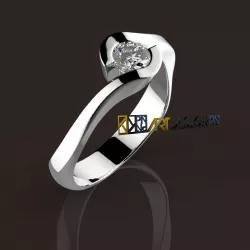 solitario   diamond solitaire ring 3D print model