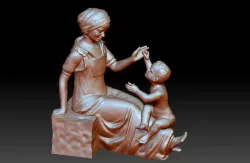Son and Mother Decorative Ornaments Figurine 3D print model
