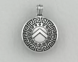 Spartan hoplite shield pendant set 3D print model