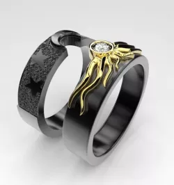 Star Moon rings 3D print model