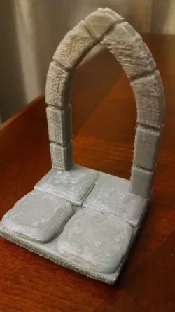 Stone Dungeon Floor with Arched Doorway OpenForge compatible Free 3D print model
