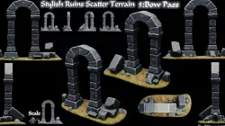 Stylized Ruins 3D models Scatter Terrain 3D print model