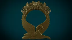 Swan and rose frame for mirror stl  3D print model