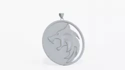 The Witcher School of the Wolf Medallion Pendant 3D Model 3D print model