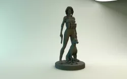 UMBRELLA with DOG CHEAP  3D print model