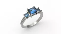 wedding  female engagement diamond ring earrings  3D print model