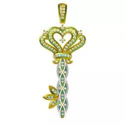 White gold key shape pendant  jewelcad 3D print model