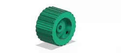 Wide Ribbed Wobble Roller 5 inch  x 3 inch Shaft Boat Trailer 3d 3D print model