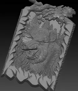 wild boar in the forest 3D print model