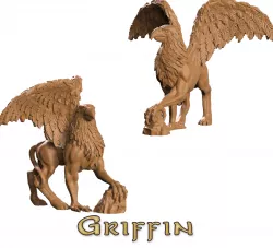 winged griffin 3D print model
