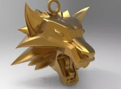 witcher pendant wolf 3D print model