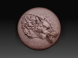 Wolf head 3D print model