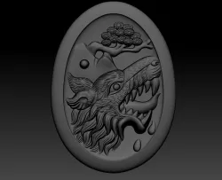 wolf head 3D print model