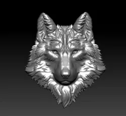 wolf head 3D print model