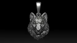 Wolf necklace wolf pendant 3D print model