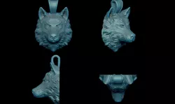 Wolf pendant 3D print model