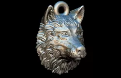 Wolf pendant 3D print model