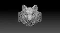 Wolf ring 3D print model 3D print model