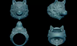 Wolf ring  3D print model