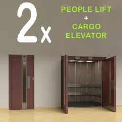 2x People Lift and Cargo Elevator 3D model