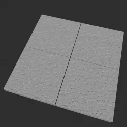 3D printable modular seamless cobblestone floor for diorama Free 3D print model