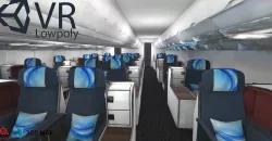 airplane A330-300 interior kit Unity3d Low-poly  3D model