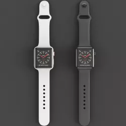 Apple Watch Edition Series 3 42mm Sport Band Black and White 3D model