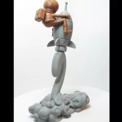 astronaut on rocket with smoke  ready to 3dprint Free 3D print model