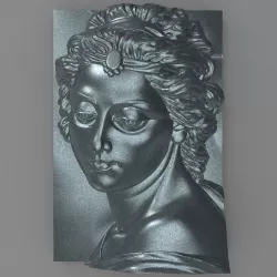 Beautiful lady face Bas relief for CNC Free 3D print model
